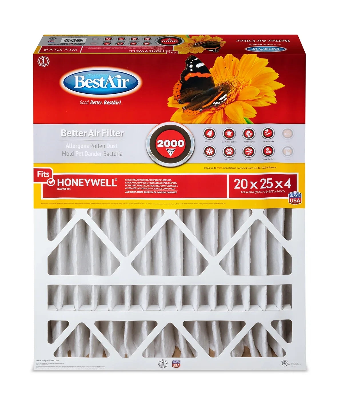 11 2000 Series Honeywell 20x25x4 Furnace Filter HW2025-11R BestAir