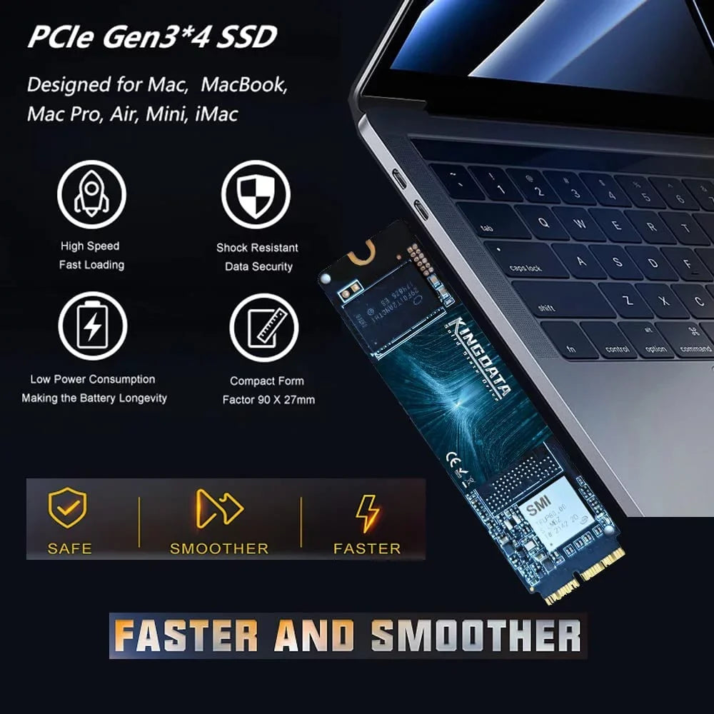 MacBook, Internal Your Air/Pro/iMac and Upgrade PCIe Storage Capacity 512GB Boost State MacBook for NVMe Solid Performance Drive High-Speed for