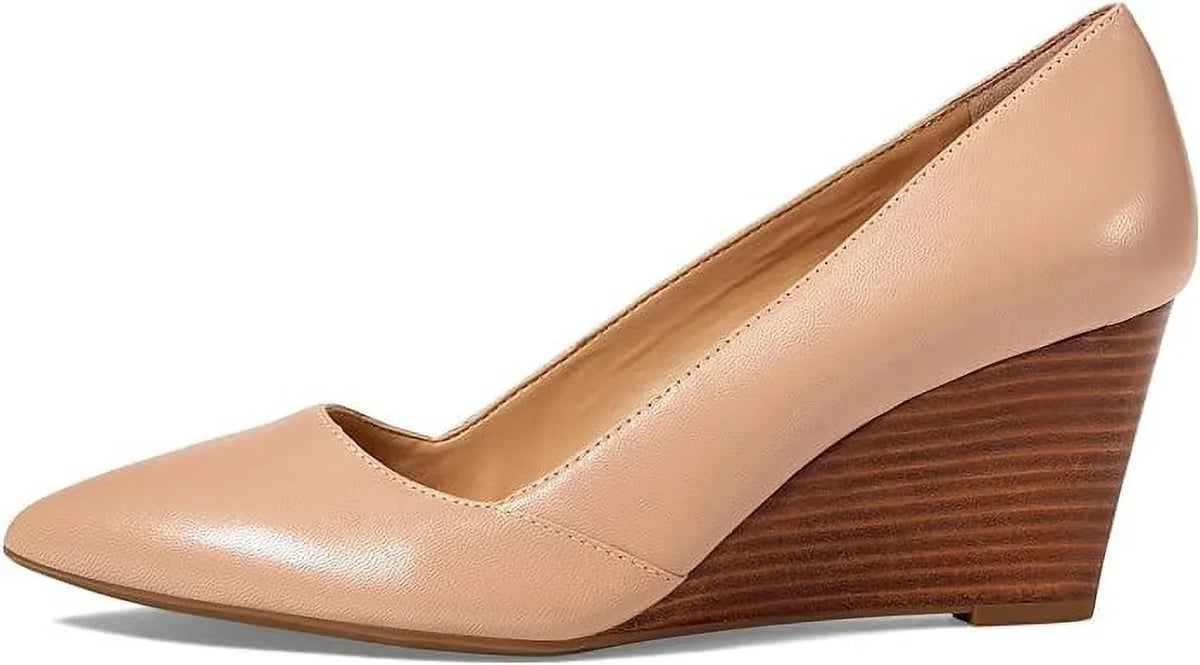 Pump Ballet Leather, Frankie Womens M Franco Toe Wedge Sarto Pointed 11 Beige