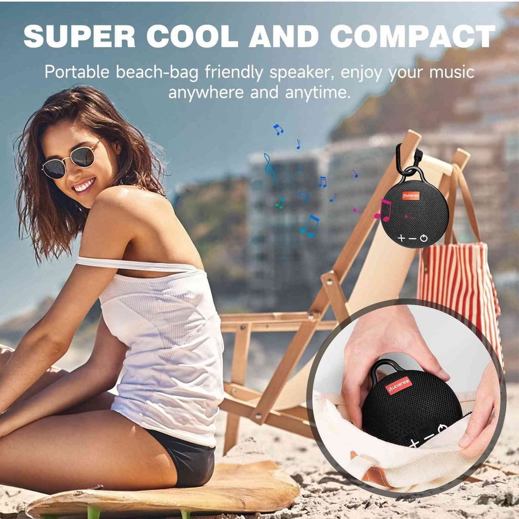 UrbanX 2 20H Vessel, Audience Playtime, for Pack Moistureproof Speaker IPX7 Compact Beach, Pool, Wireless 5 Bluetooth Speaker & Biking Sound, Stylo Punchy Clip, Series with Black with Bass, Big