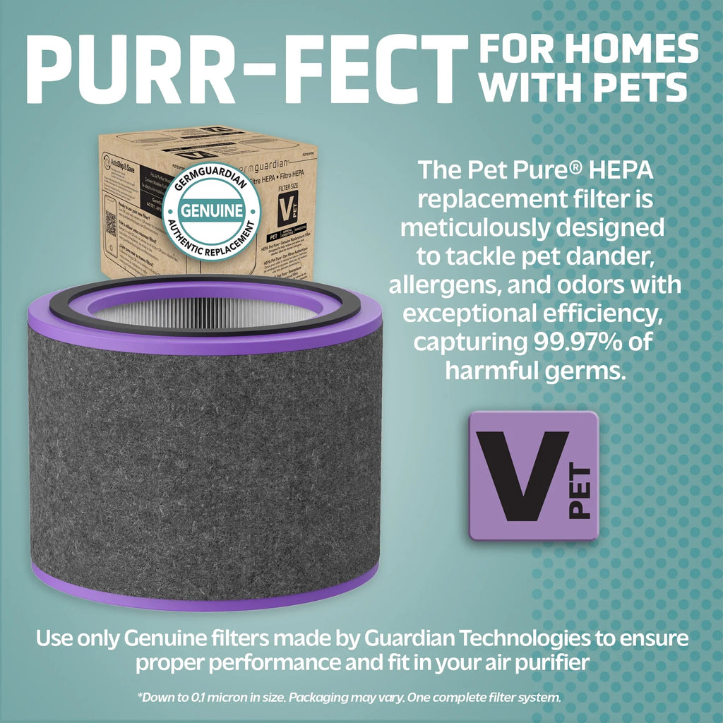 AC151 AirSafe Filter FLT151PT Guardian Germ Filter Air and Replacement for Purifiers, Pet V Pure Genuine