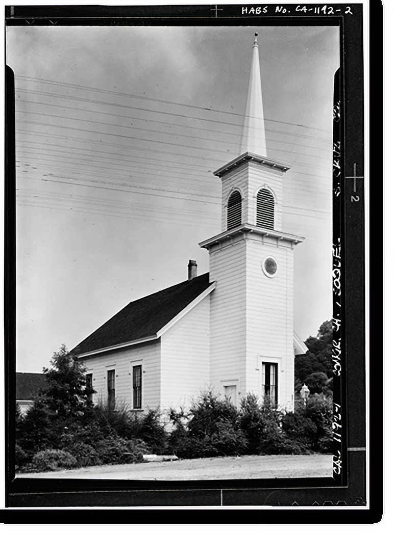 Framed County, x Church, Santa 17-7/8" 2, Cruz 21-7/8" - Soquel, Congregational Historic Print,