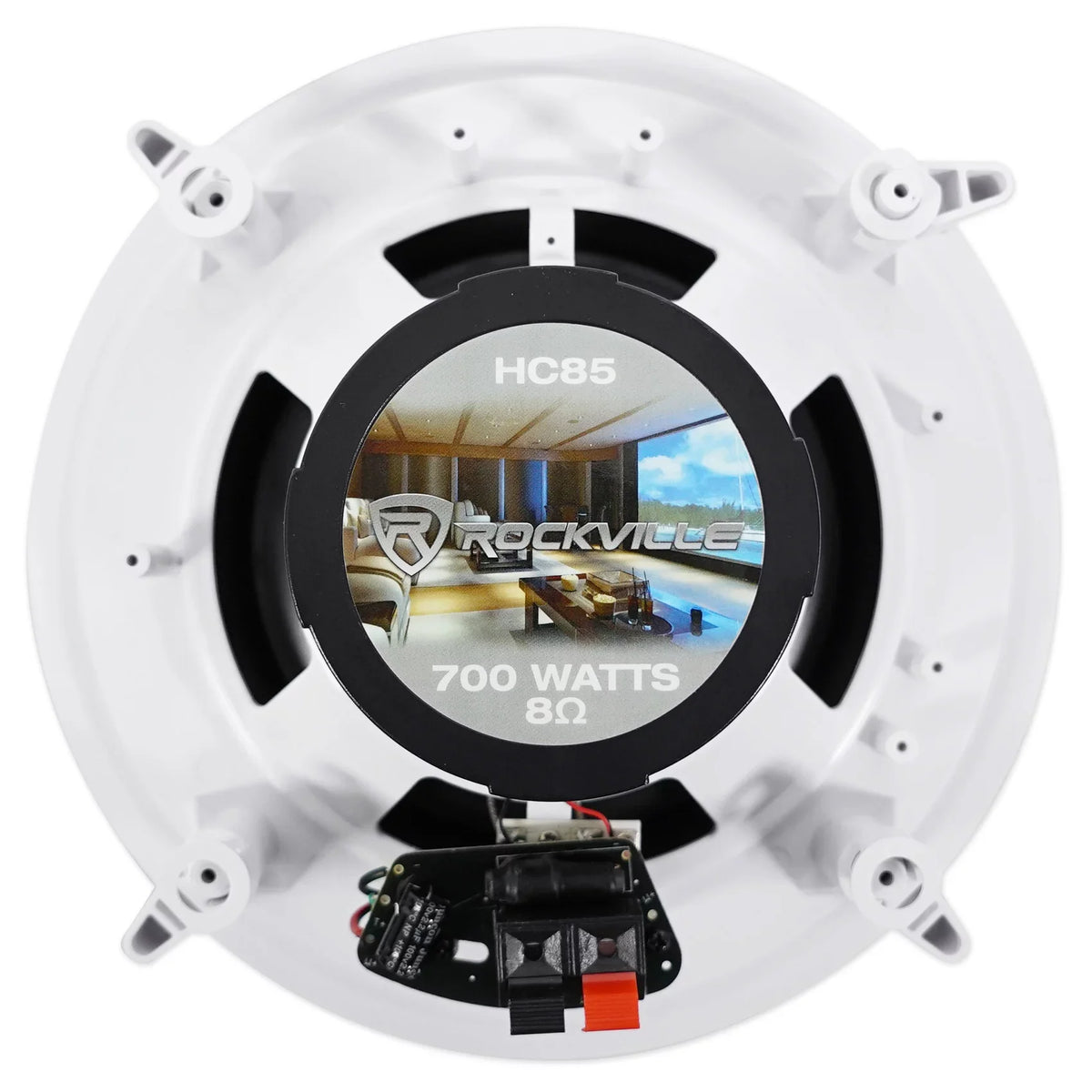 Speakers+Wall Ceiling Stereo+8 4-Room Controls Rockville Home White 8" Kit Audio