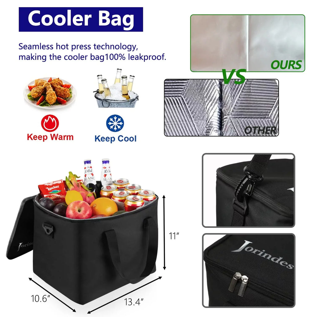 Moistureproof 3 Organizer Car Trunk Collapsible Truck,Van Vehicle Cooler Organizer proof Leak Car for Bag, with Compartments Suitable for Sedan, Suv, Insulated