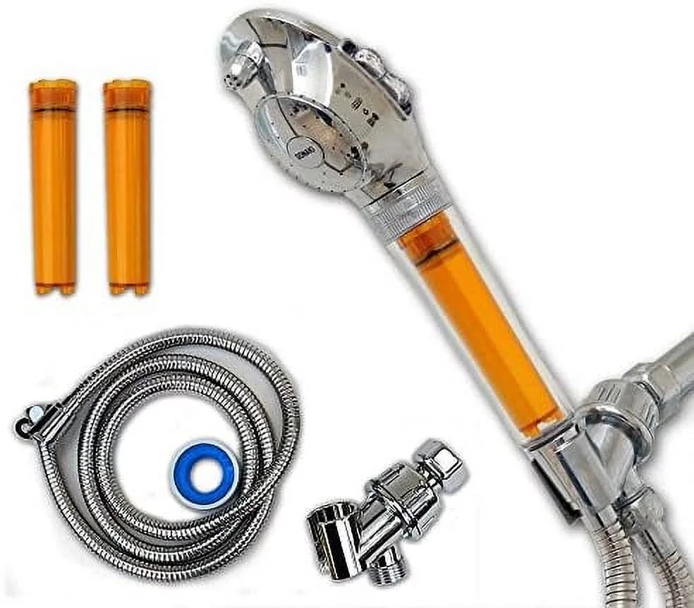 included up water head high - and - with - removes 99.9% shower flow chloramines shower by to filter filters of pressure low 2 chlorine