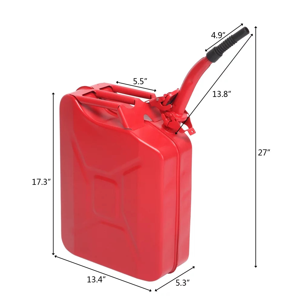 Gallon Contanier 20L Gas Winado Fuel Emergency Tank 5 Steel Backup Power Can