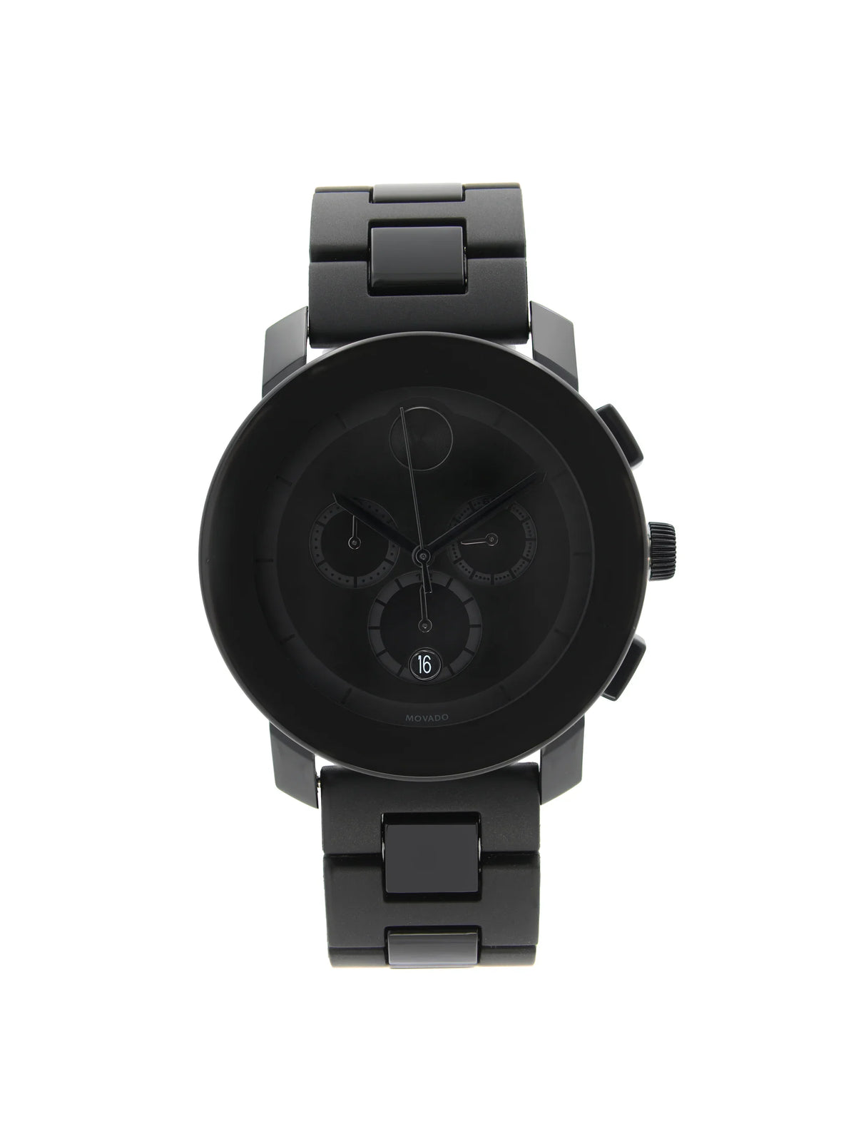 Bold 3600048 Black Watch Plastic Mens Quartz Steel Resin Movado Dial 43mm