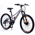 Assembled, Boys, 85% 7-Speed 24 Kids Mountain Brakes, Disc inch Girls Gray with and for Bikes Shimano Mountain Bicycle