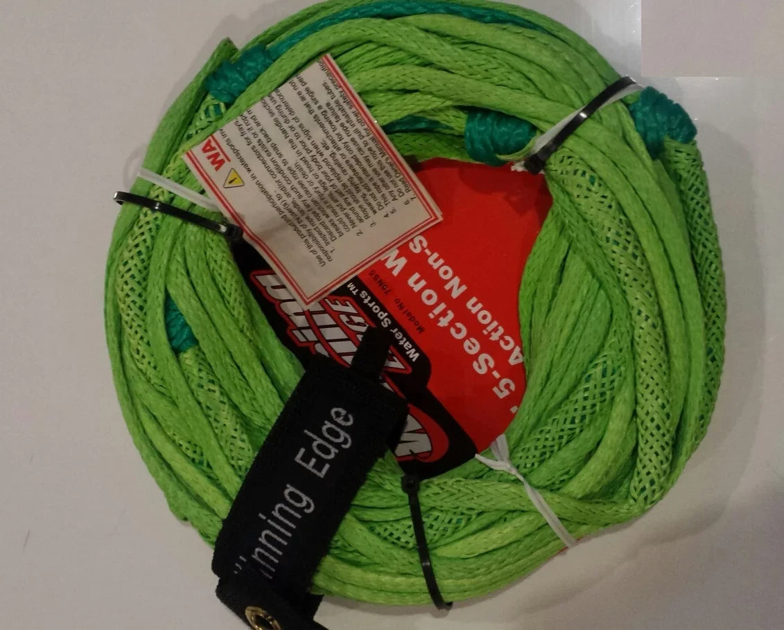 5-Section Wakeboard Winning Green Edge Action 70' Non-Stretch Line, Pro