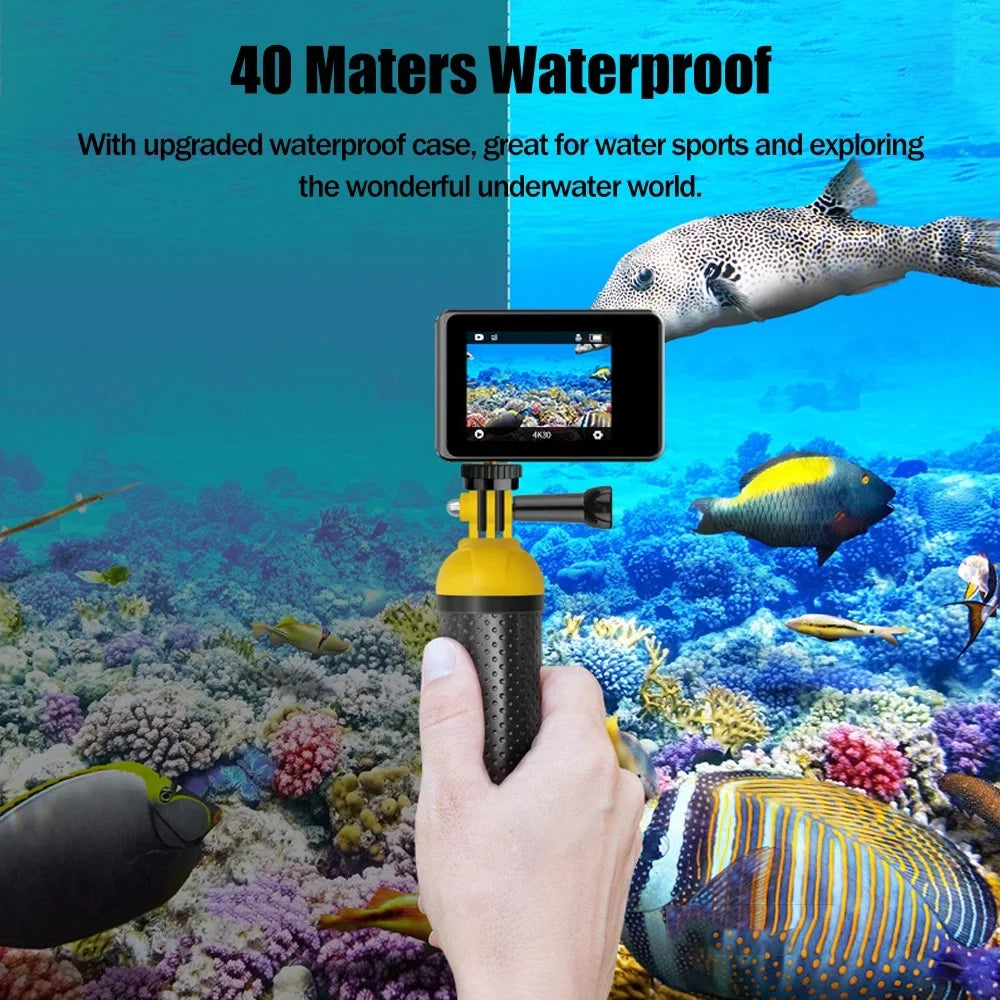 Macro Dual Remote 4K Screen Lens 24MP Wide Screen Moistureproof WiFi Sports 40m with 170° Inch Angle GoolRC Sport for 2.0 Control