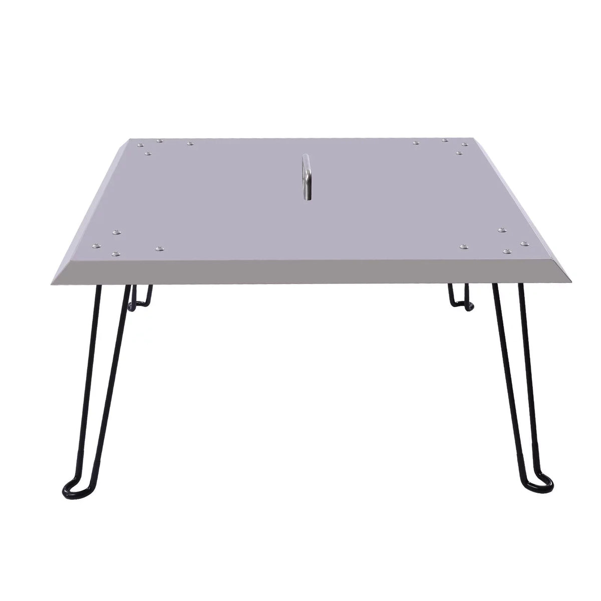 Foldable Miumaeov 24*24in Shield with Deflector Fire Down Pit Heat and to Pit Burner Push Legs Out Steel Heat Fire Stainless Square