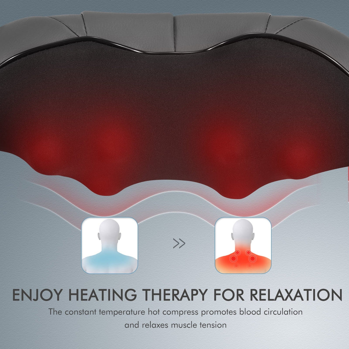 Full-body, Neck with Kneading Gray Deep Massager, for Heat Shoulder Massager and