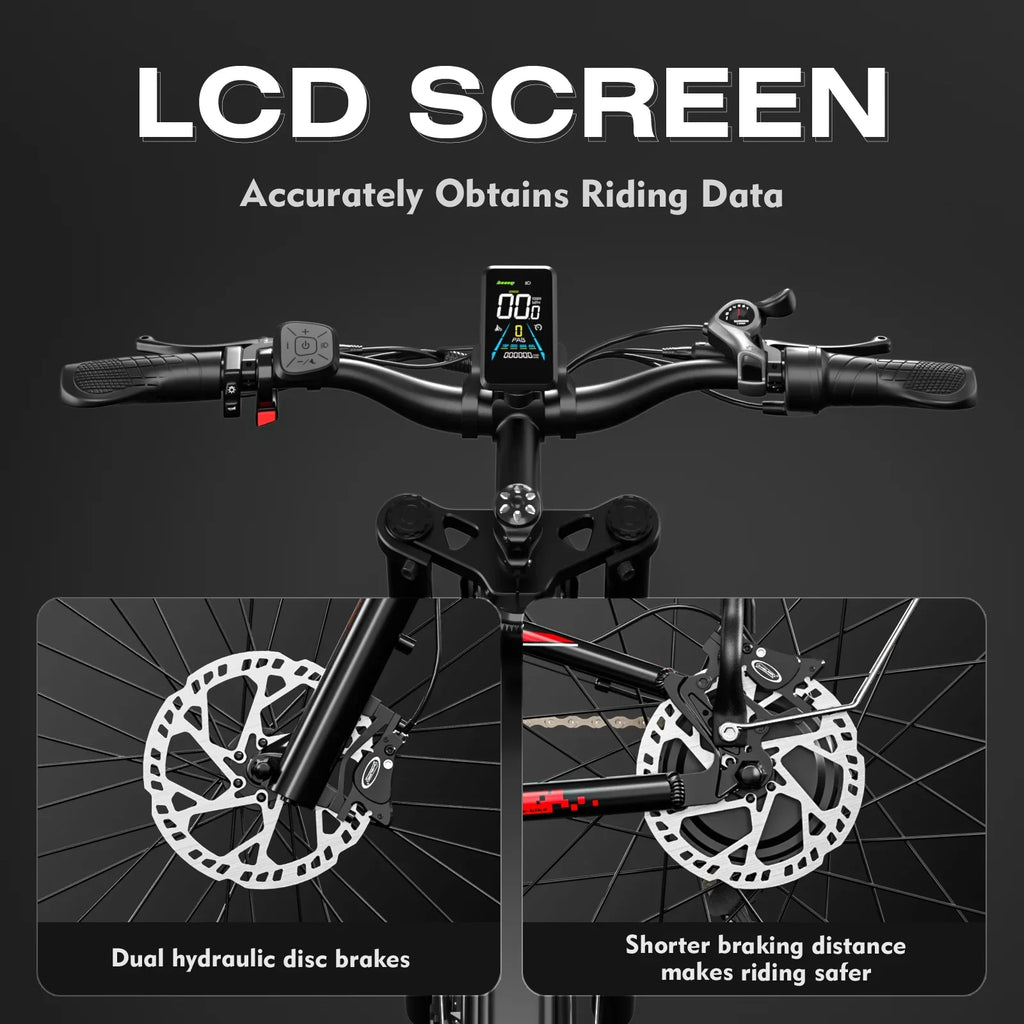 bike mountain motor, double 52V 26*4 double absorbers, bike, shock 7-speed fat 750W electric battery, Adult inch tire electric 19Ah bike snow beach electric brakes,