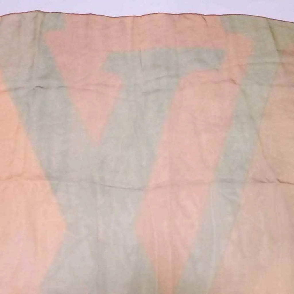 Yellow Louis Women's (Good) x Pre-Owned Logo Silk 100% Scarf Vuitton Orange Green