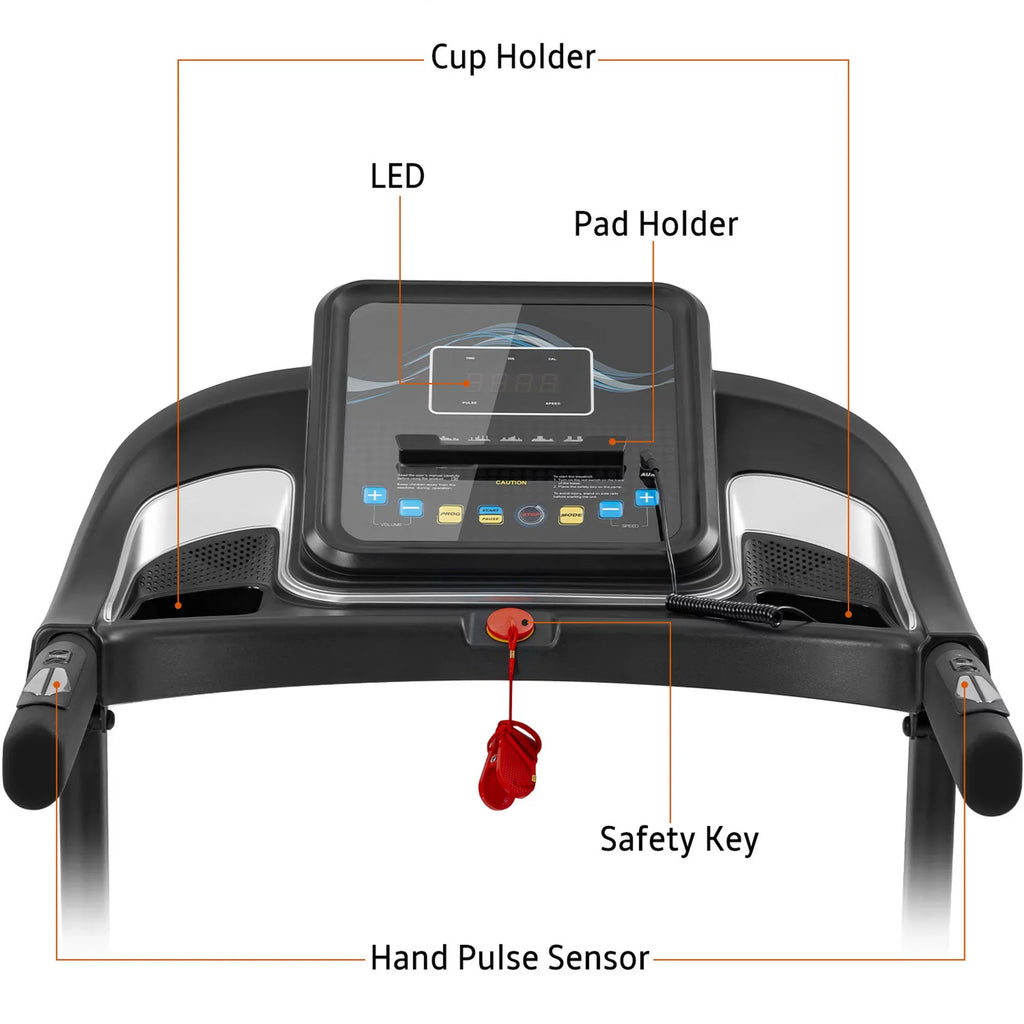 Folding Adjuster Audio Motorized Compact Easy Treadmill Incline Machine and with Speakers Jogging Running
