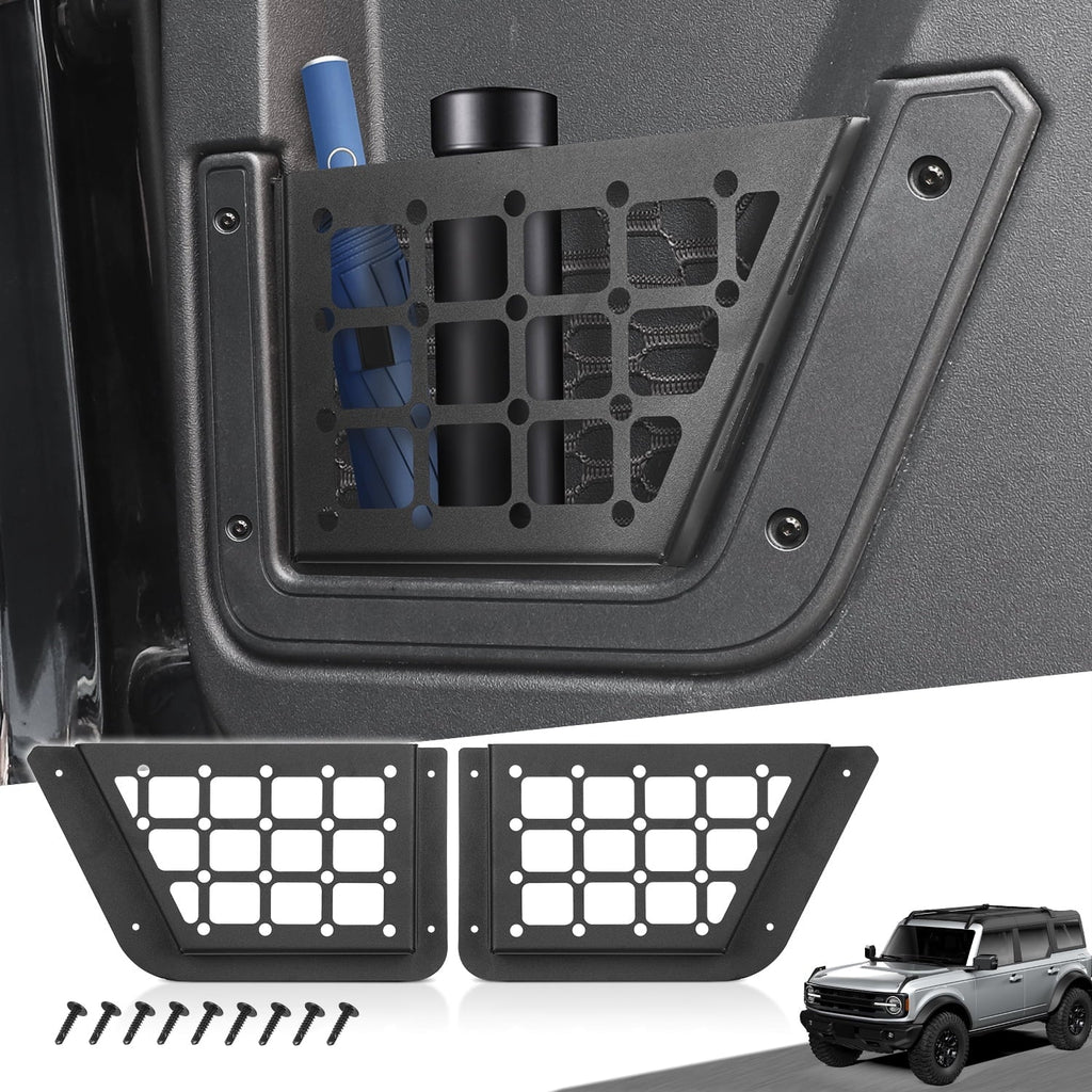 Door Rear Bronco Pocket 2Pcs Storage Organizer for with Box Side Ford Accessories Fits