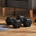Hand Men x 2 Gym for Rubber Non-Slip with Hex or Handles, 45lbs Women Workout, Set, Anti-roll, Weights Dumbbells Soozier Home