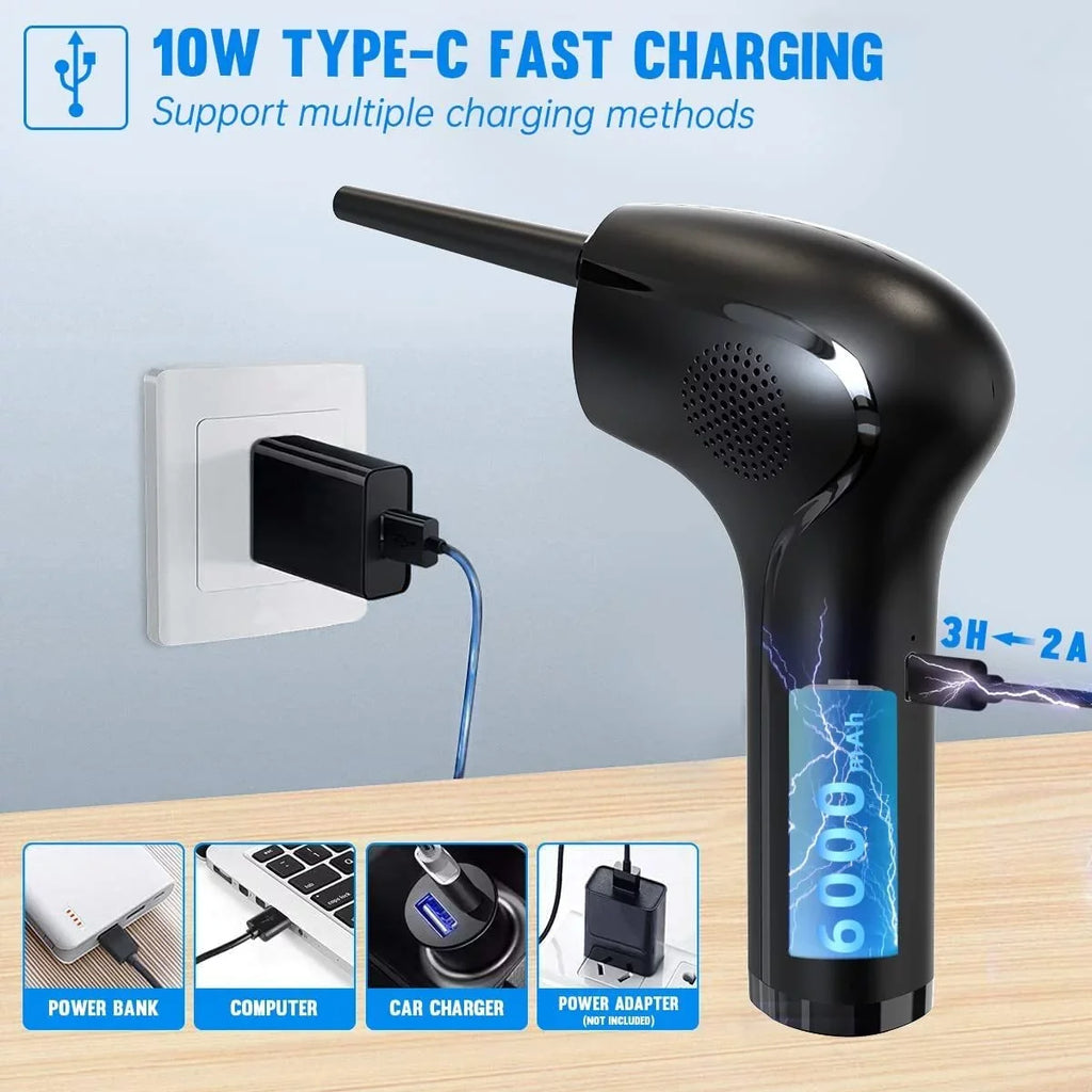Blower 45000RPM Compressed Keyboard Effective Adjust, - Fast Air Kit 2-Speed and Charging Replacement with Air Canned Cleaner 10W - Reusable, Duster 6000mAh for
