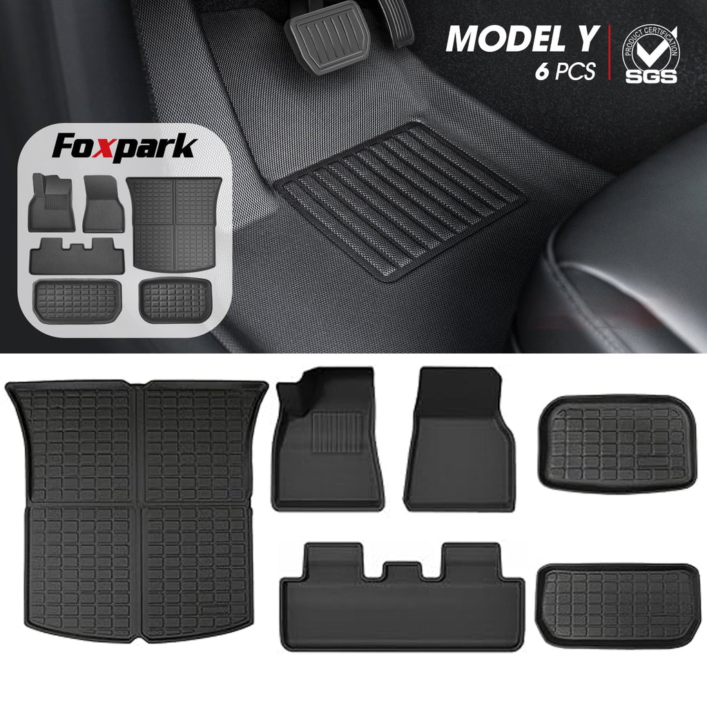 for All Mats Y Heavy Mats, 2023-2021, Floor Y Floor Car Rear Interior Climatic Mats Tesla Accessories Liners Model Fit Model Mat 4PCS 3D Duty Trunk Floor Custom