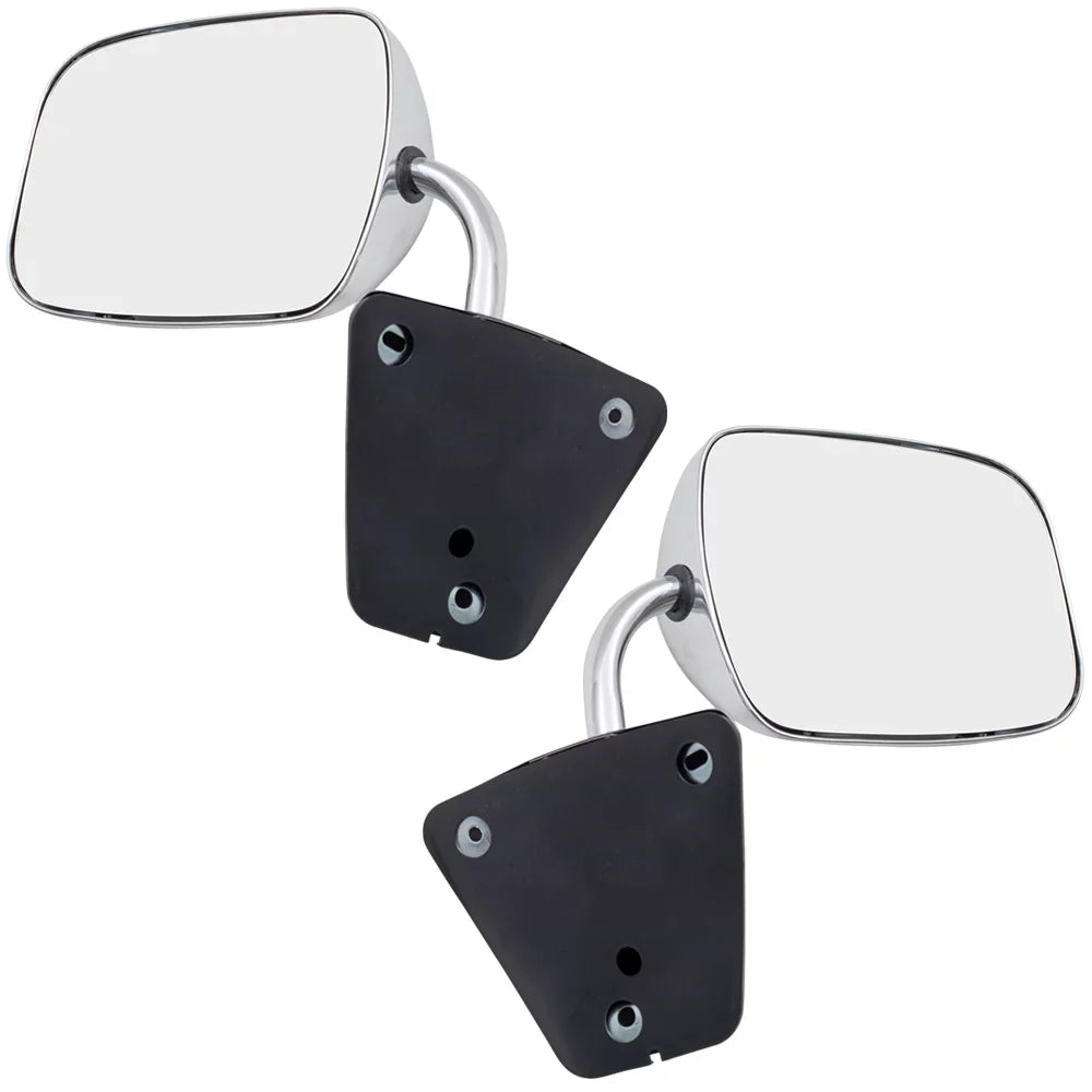 with Stainless Brock C/K/R/V Replacement Manual 996220 Set Door Pickup 1973-1991 Mirrors Steel Side Truck Mount Low Fits