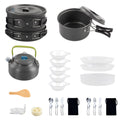 Pot Camping Anself Kit Backpacking Non Mess Kettle Cookware Set with Pan and and for Cooking Stick