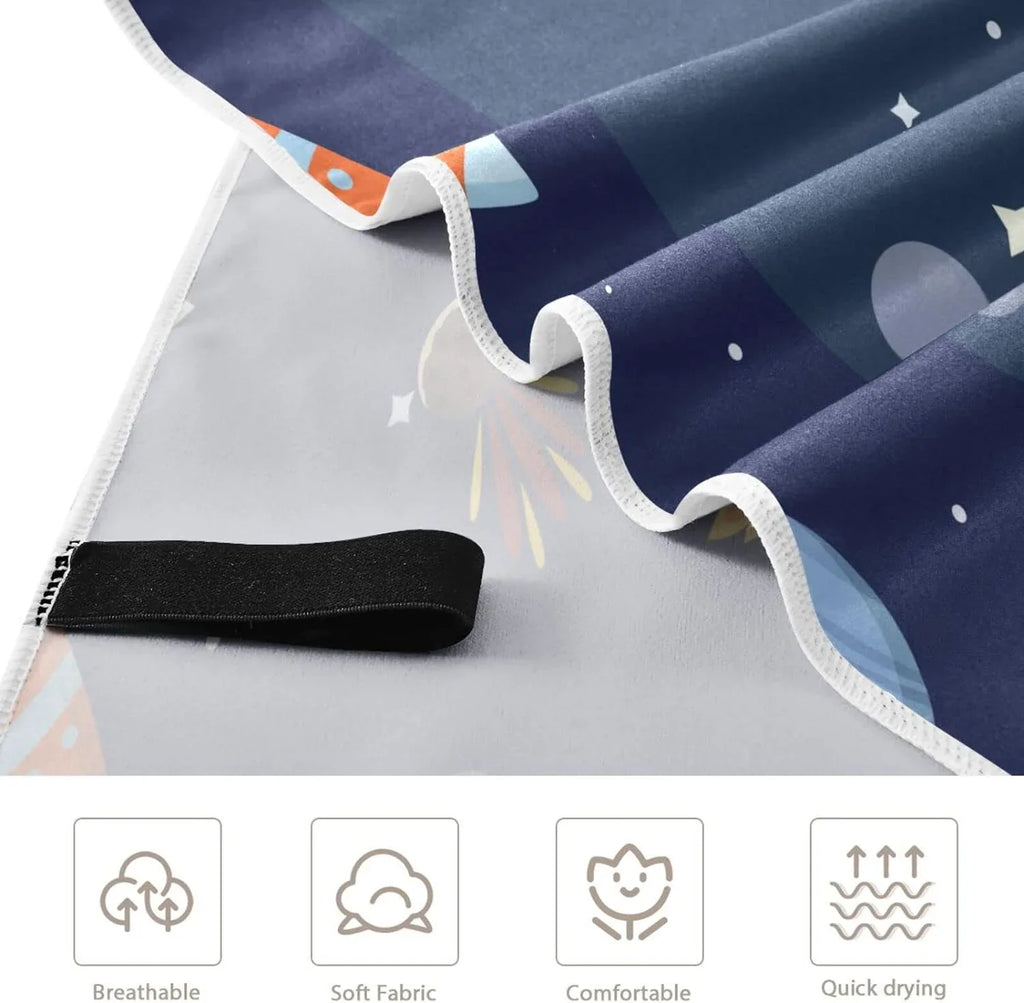 Lightweight Bestwell Oversized Super Camping Beach Travel Rocket Quick Swimming Dry Towel Holiday（312） Absorbent - Towel Cartoon Compact for - Towels