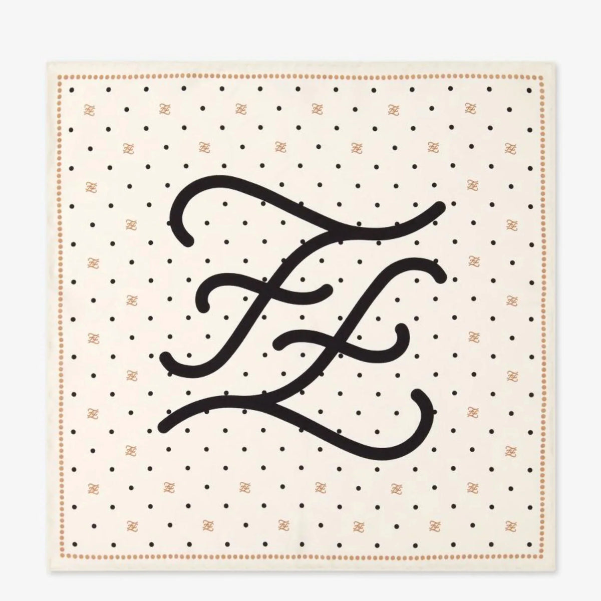 Logo FXT337 Scarf Fendi Karligraphy 33 cm Silk Ivory Black