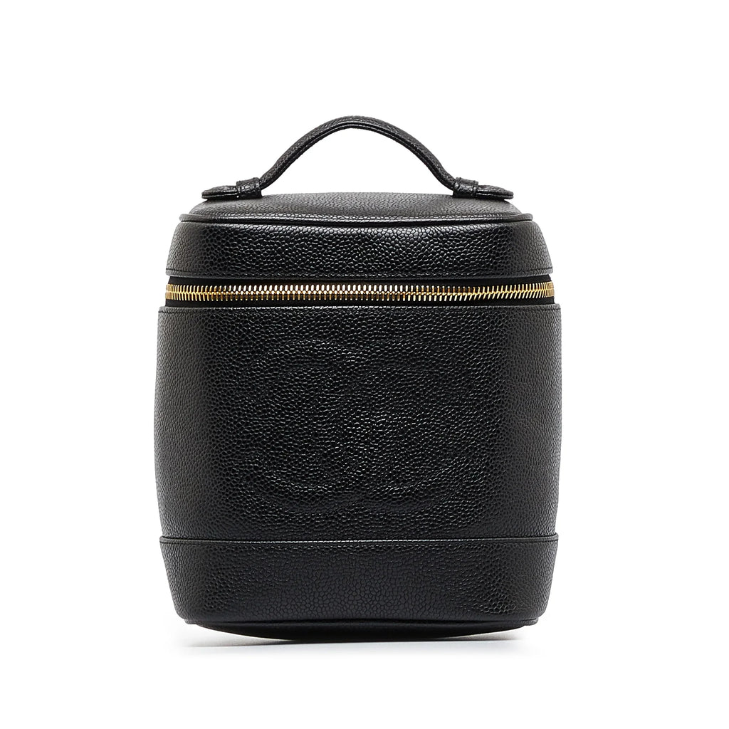 Bag Pre-Owned Caviar Unisex Vanity Leather (Good) Black Chanel Authenticated