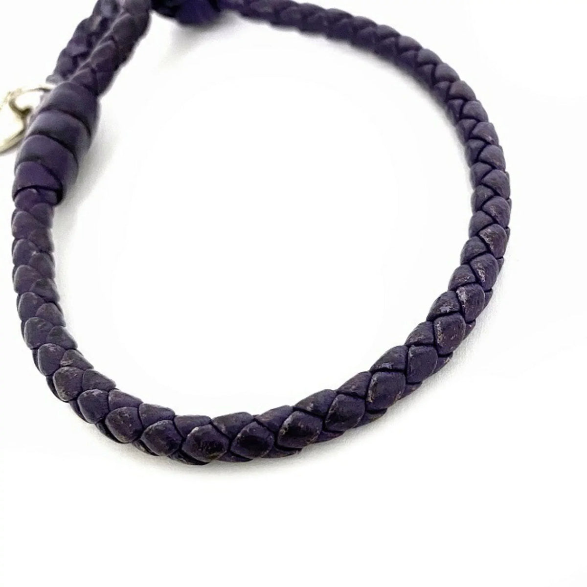 Purple,Silver Charm (Fair) Ec-14203 Pre-Owned Veneta Bottega Leather Bracelet