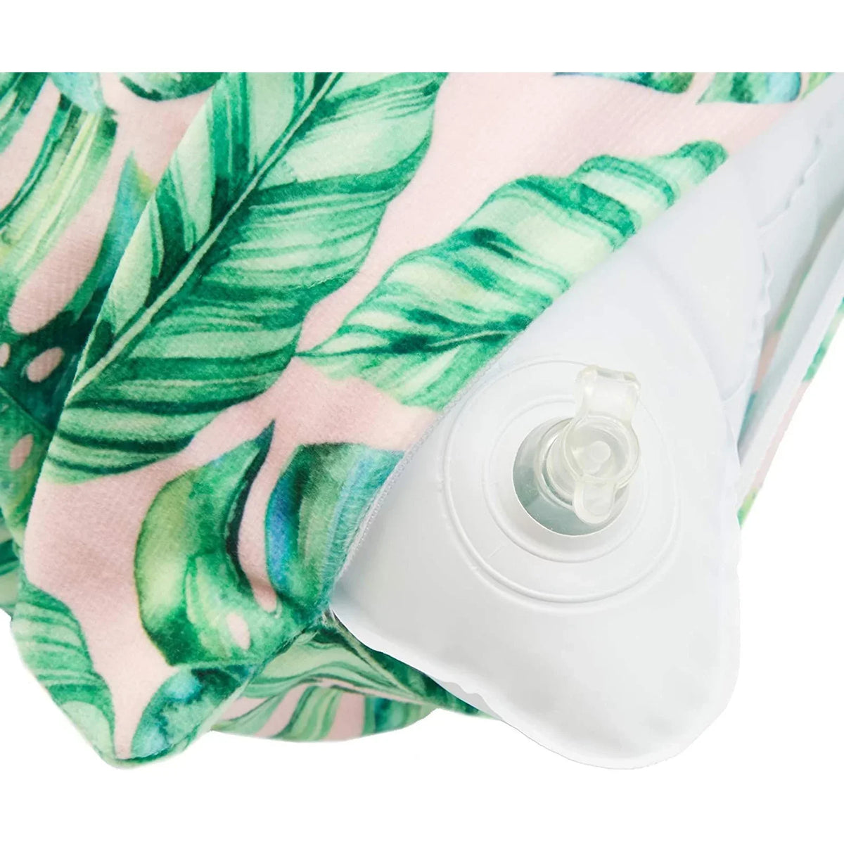 Blue Pillow for Travel Vacations, Leaves Tropical Beach Pools Panda Inflatable