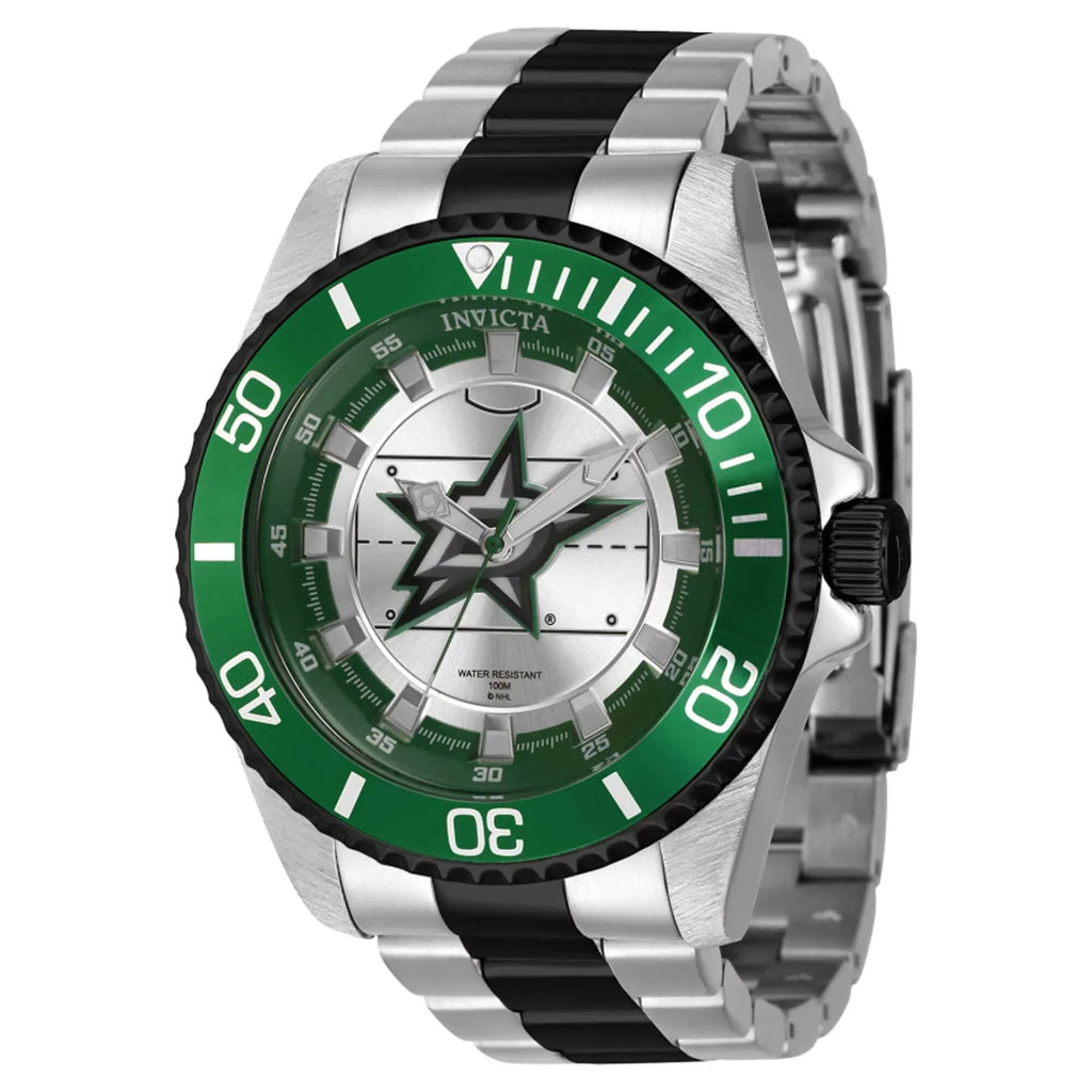 and Watch Dallas Bezel 42249 Invicta Black Men's Green Stars