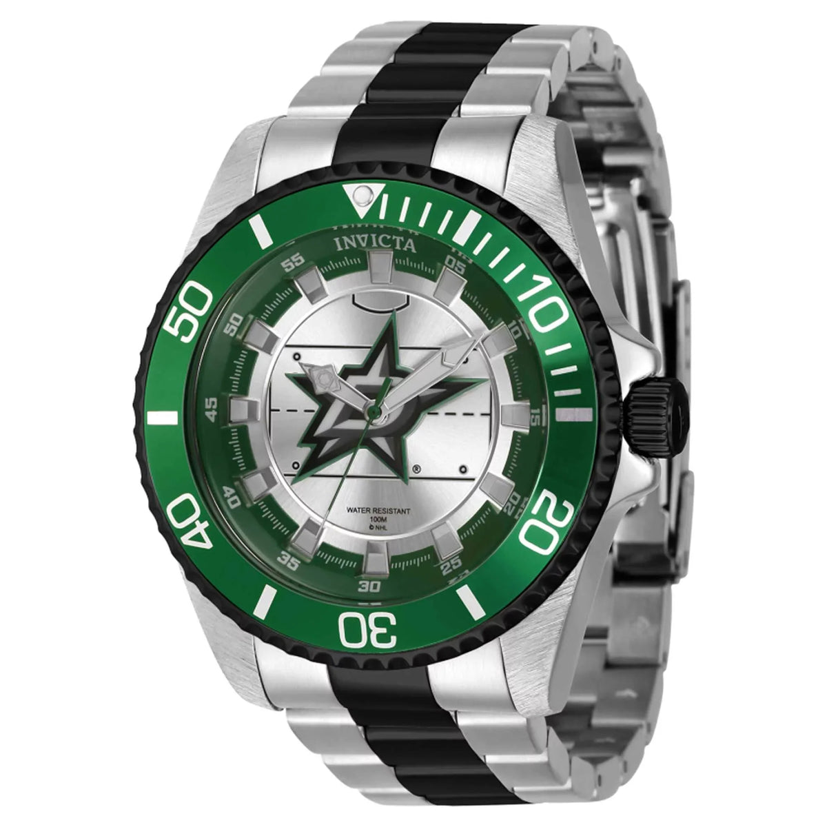 and Watch Dallas Bezel 42249 Invicta Black Men's Green Stars