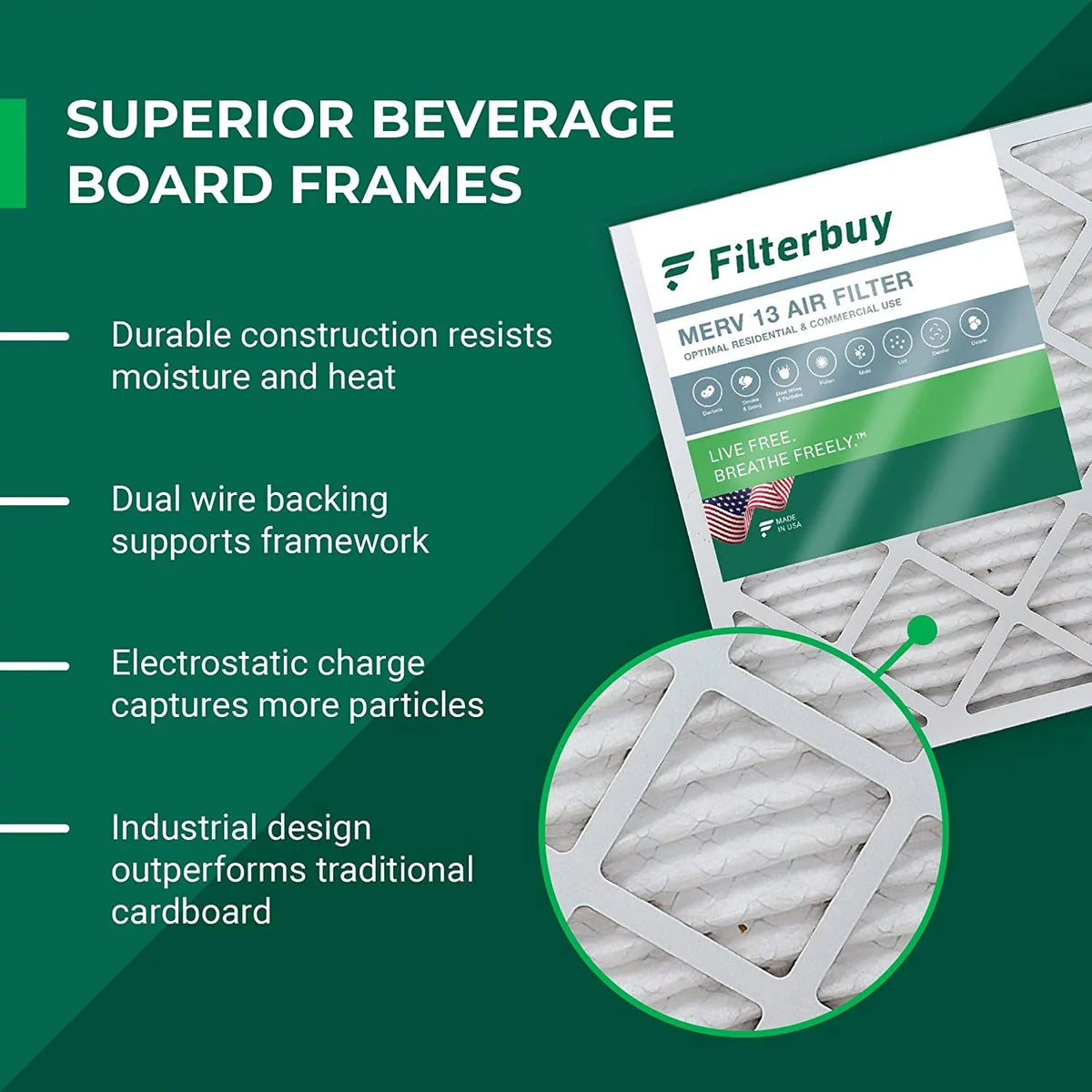 Air Filterbuy Pleated 13 Filters 18x20x1 (12-Pack) Furnace
