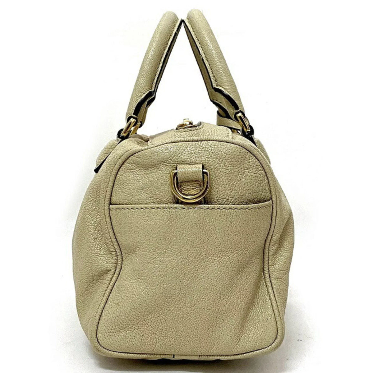 Handbag Boston Champagne Anagram Women's Pre-Owned Loewe Leather Gold (Good) Lame 2way