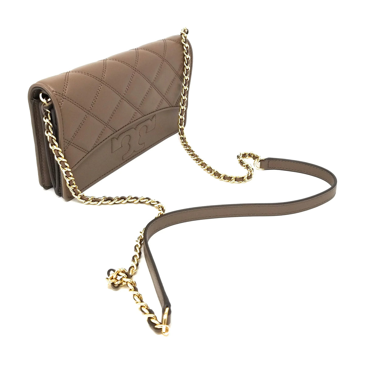 Savannah Flat Taupe) Tory Womens Chain Burch Wallet (Classic