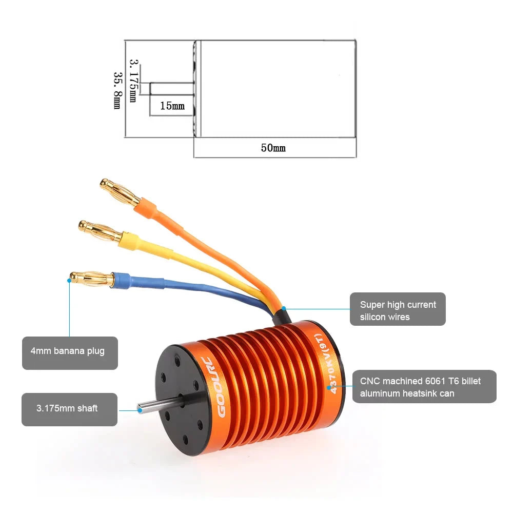 1/10 4370KV 4370KV F540 Accessory,Set Motor Moistureproof Car 45A Remote Rookin Car 110 Combo GoolRC