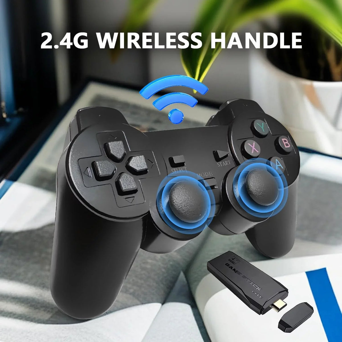 4K 20,000+ Retro 2.4GHz Classic Play(64G) - Retro Built-in Plug and Revisit 9 Games, Stick Game Wireless with Controller Game for Emulators, Output, and Console Games