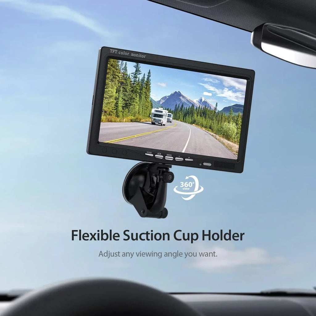 up eRapta View Camera IP69 Monitor Backup Moistureproof Back Lines 7'' & 1080P Night for Truck AY7 Rear Front Camera Grid or Vision Car