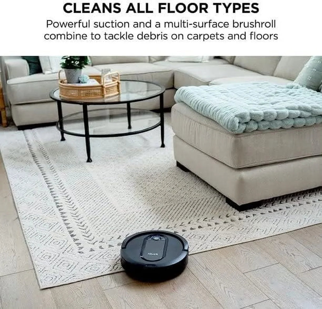 Suction, Carpets for Vacuum Restored with & Perfect Robot Wi-Fi, Powerful (Black)- Cleaning, Hair, Hard Renewed Pet Floors RV990 Shark Row-by-Row