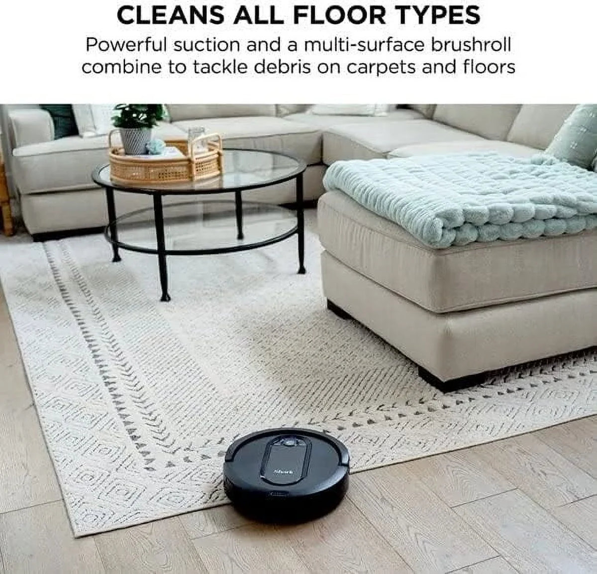 Suction, Carpets for Vacuum Restored with & Perfect Robot Wi-Fi, Powerful (Black)- Cleaning, Hair, Hard Renewed Pet Floors RV990 Shark Row-by-Row