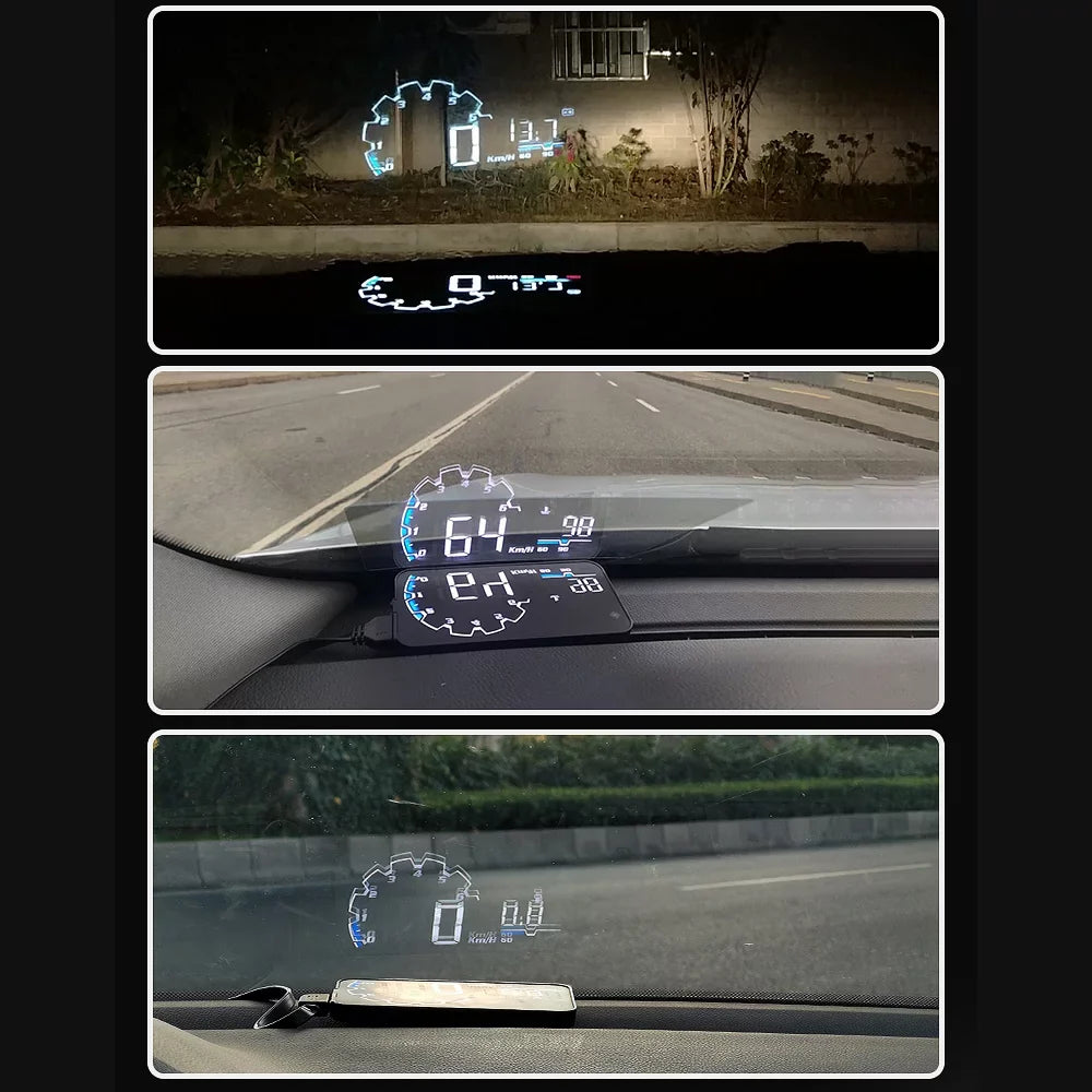 Optimize and Oil Gauge, , Performance Driving Moisture Voltage ， Display Time Projector, Total Consumption Up Apexeon with Car Driving Speedometer Temperature Head Your Digital