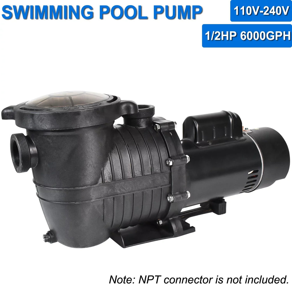 iMeshbean In-ground Pool Ground Motor Pool 1.5HP 110V-230V, Above Pool and Inground Basket Circulation, for Moisture Swimming Strainer Pump, Max 6000GPH, 69FT, Head w/ Swimming
