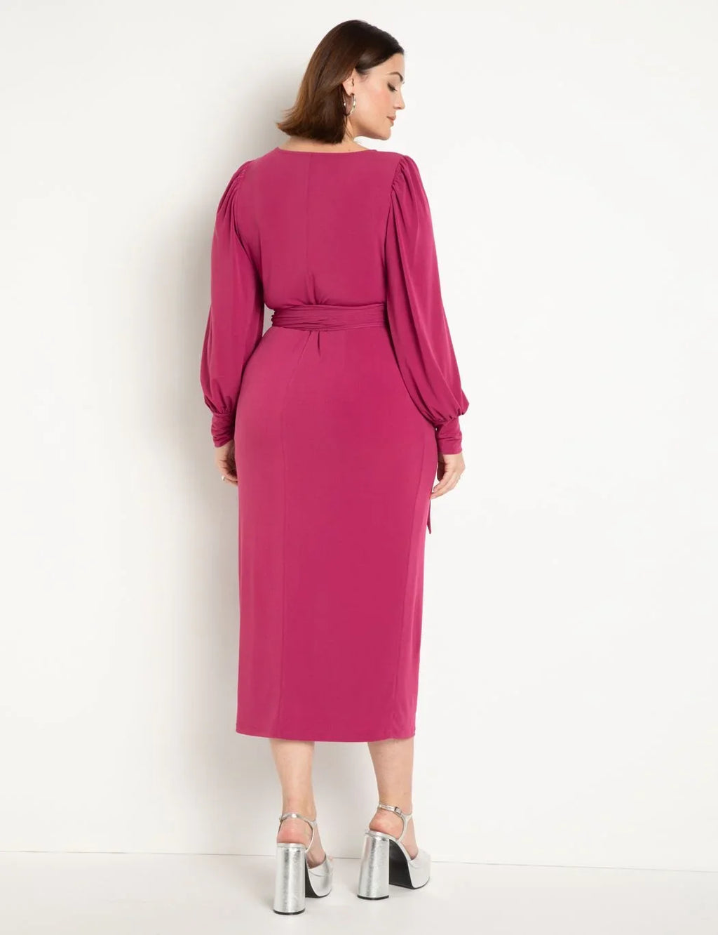 Women's Plus 18, - Carbon Cross Size Dress Midi Front