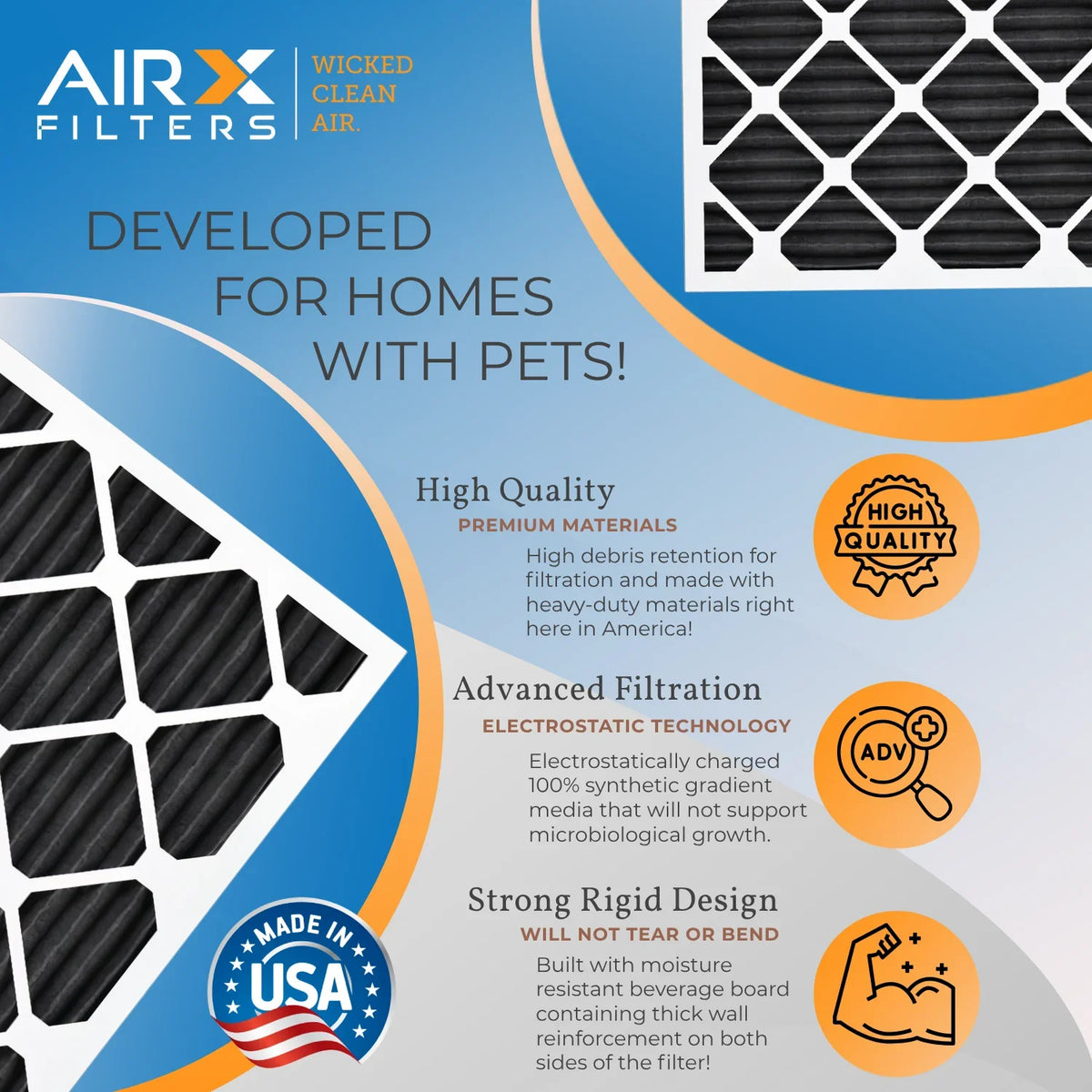 5, . Pack 700, to Pet Rating, Air in Odor of Filters Filters Furnace by Made 8 Comparable Retention 20x25x2 12 - Filter