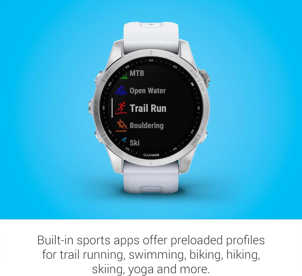Smartwatch, Smaller Fenix 7S, (Refurbished) Silver Adventure Whitestone with Garmin Sized