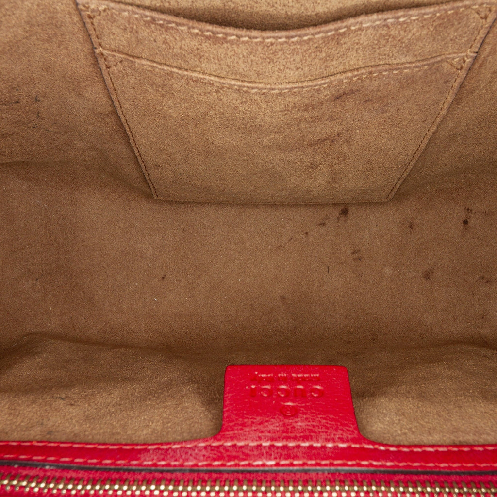 Small Women Bag (Good) Crossbody Gucci Red Pre-Owned Leather Calf Padlock