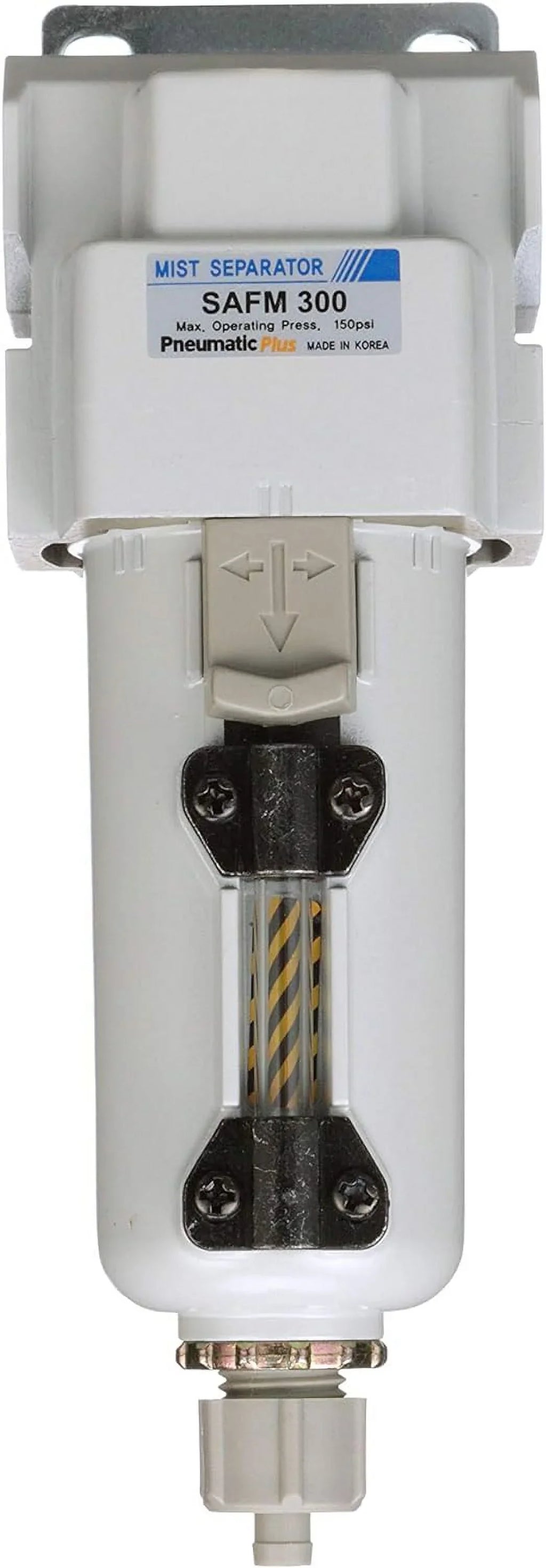 0.1 micron, npt metal manual compressed drain, air bracket filter, coalescing - 3/8" bowl,
