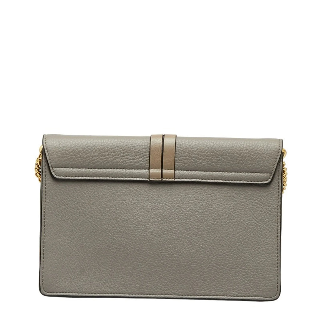 Chloe Chain Bag (Good) Leather Gray Chloé Shoulder Women's Pre-Owned Alphabet