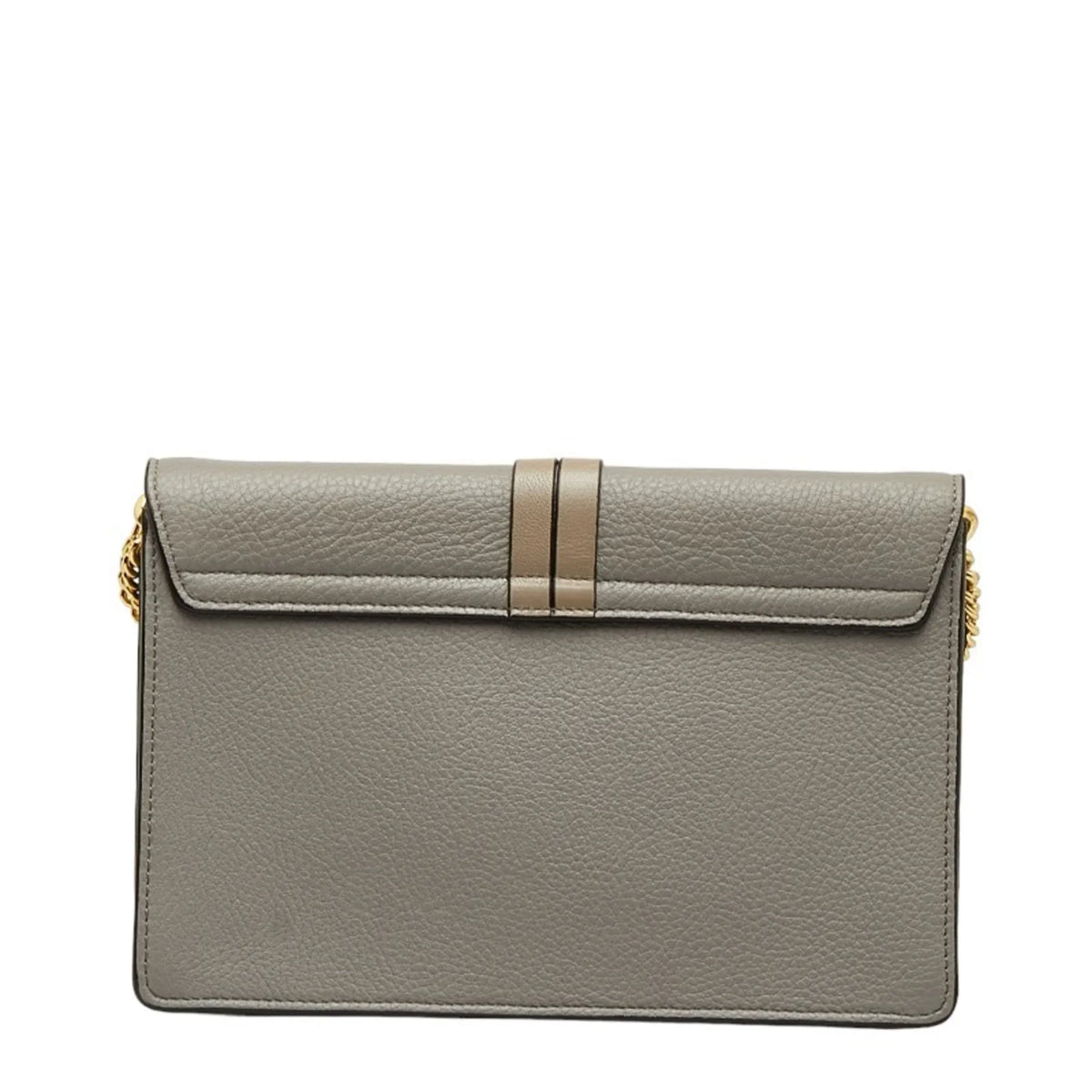 Chloe Chain Bag (Good) Leather Gray Chloé Shoulder Women's Pre-Owned Alphabet