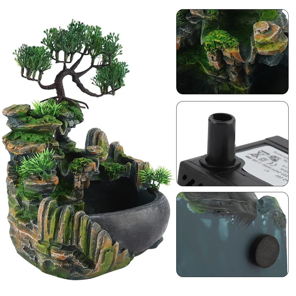 Desktop Moisturefall Mini 220V Plug Zen Meditation Fountain Moisturefall